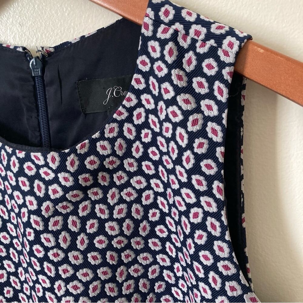 A-Line J. Crew Dress Size 2 Navy Silver Red - Picture 5 of 11